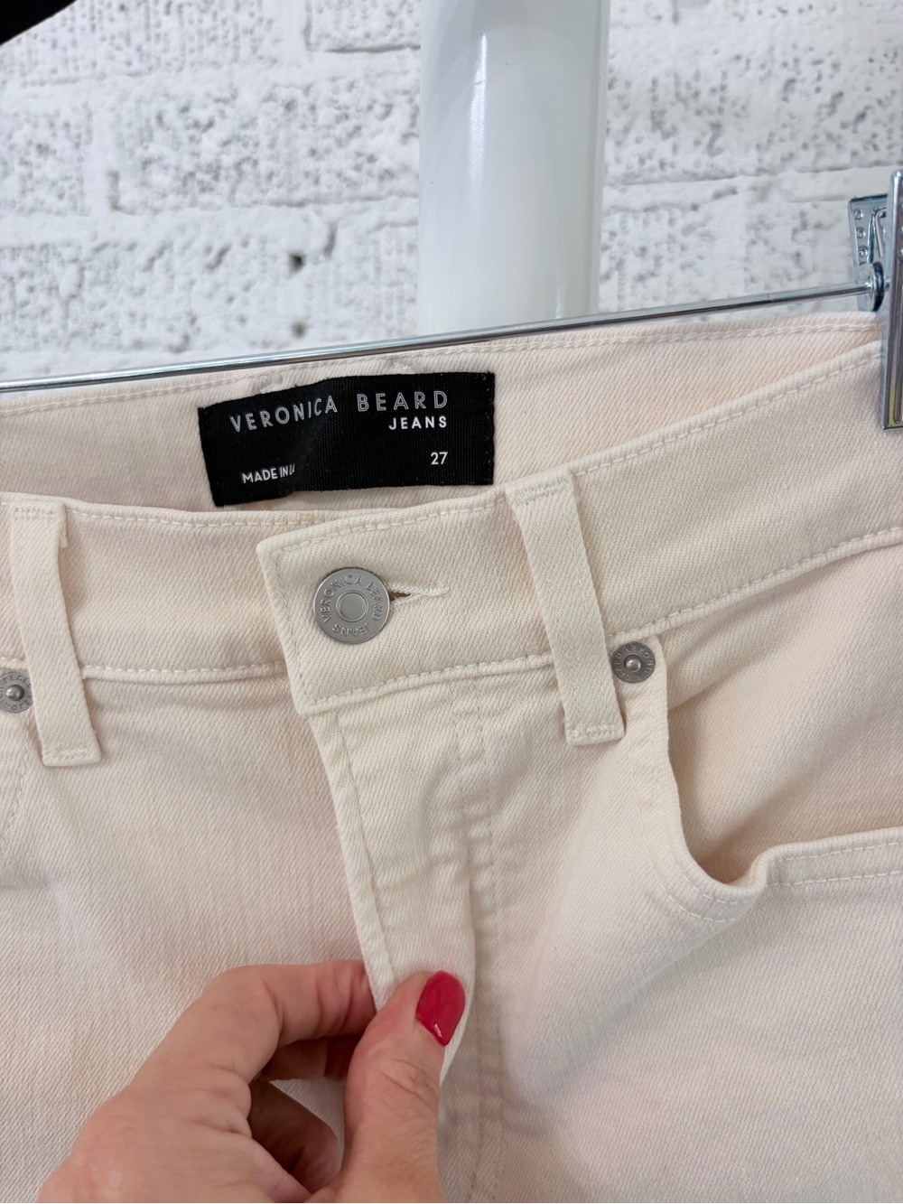 Veronica Beard Ivory Cameron High-Rise Bootcut Jeans - Picture 5 of 8
